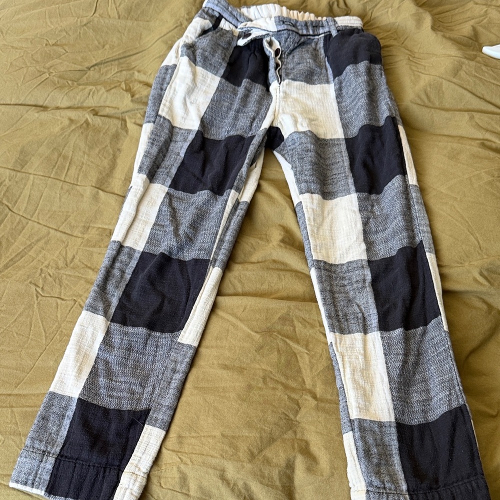 Ace & Jig Black, White & Gray Checked Drawstring Pants